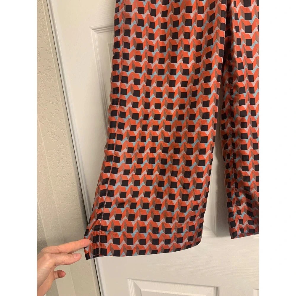 J. Crew Collection  Silk Wide Leg Pants Size 2‎ Geometric Print Cropped
